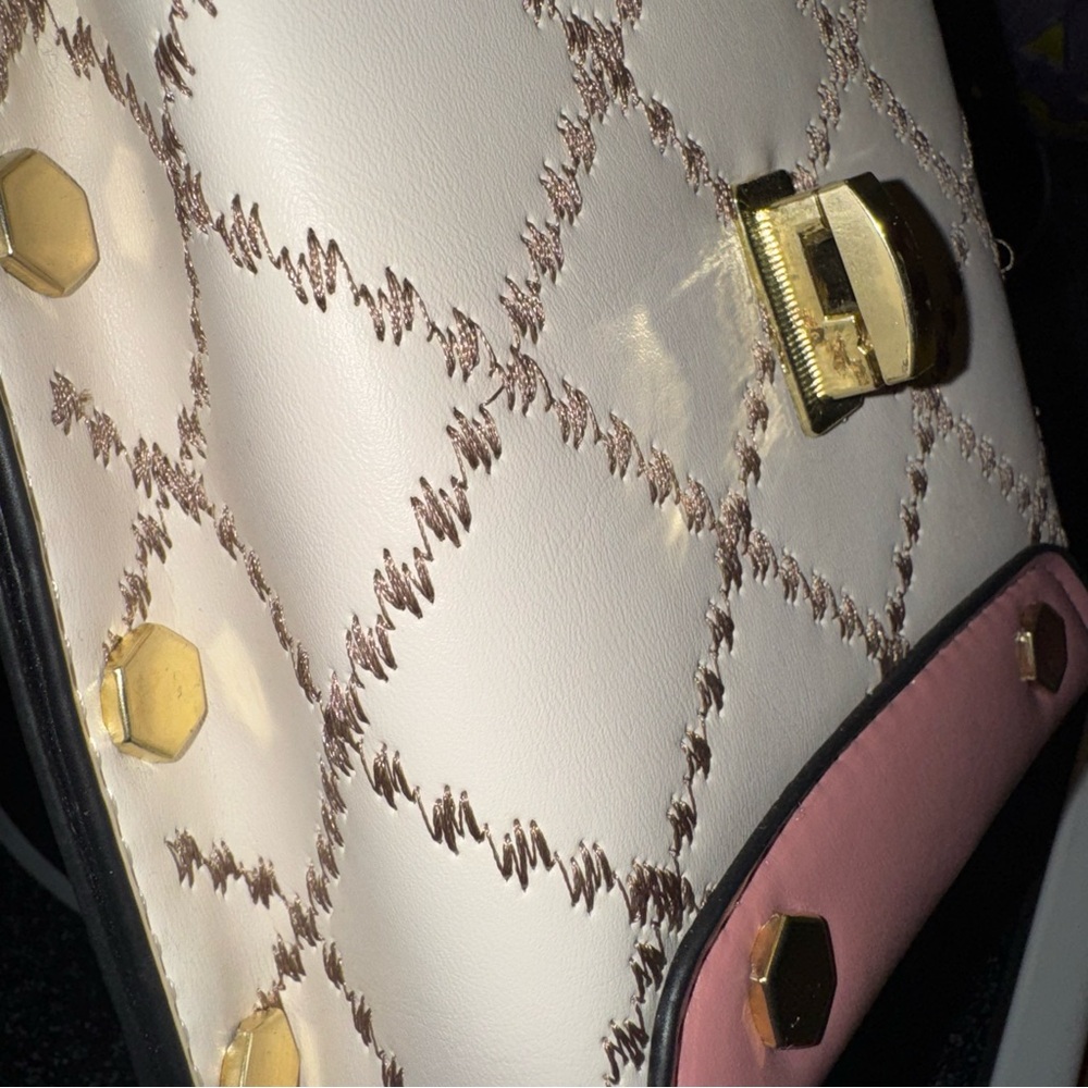 Pink & cream color block mini crossbody - Picture 11 of 15